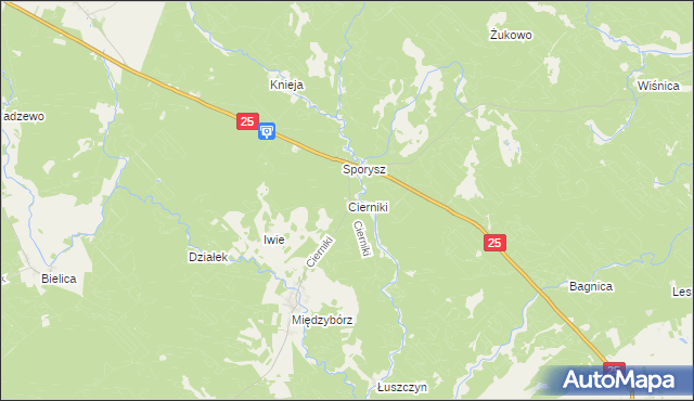 mapa Cierniki, Cierniki na mapie Targeo