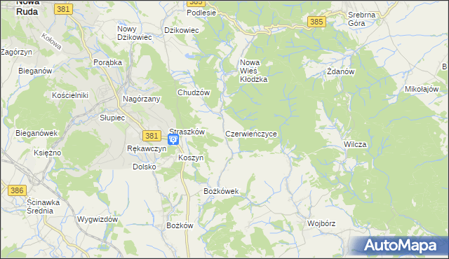 mapa Czerwieńczyce, Czerwieńczyce na mapie Targeo