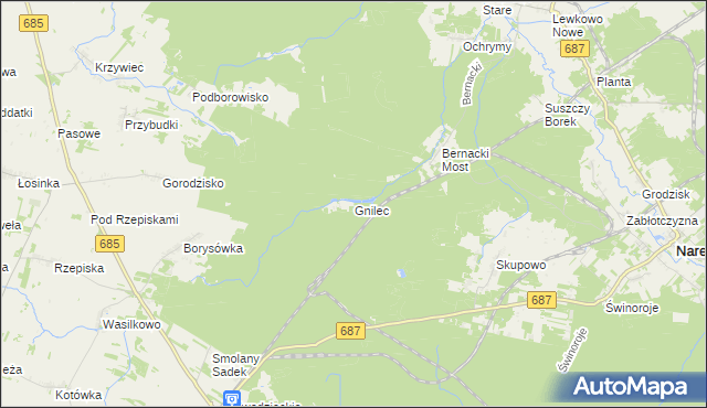 mapa Gnilec, Gnilec na mapie Targeo