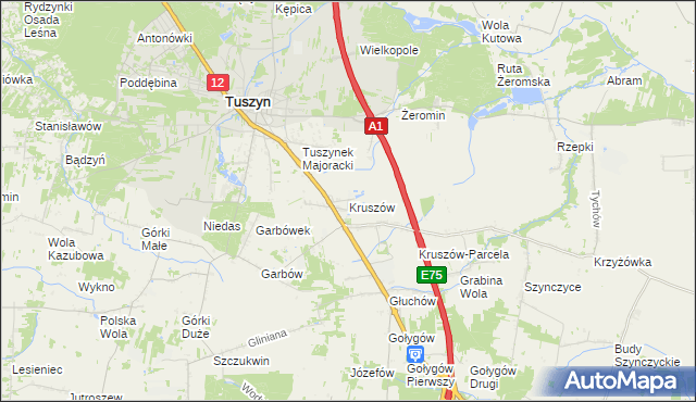 mapa Kruszów, Kruszów na mapie Targeo