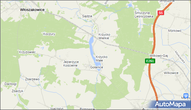 mapa Krzycko Małe, Krzycko Małe na mapie Targeo