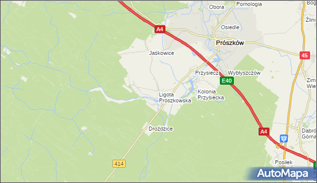 mapa Ligota Prószkowska, Ligota Prószkowska na mapie Targeo