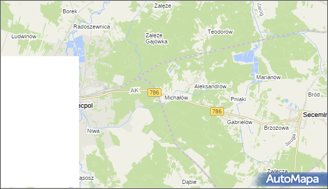 mapa Michałów gmina Koniecpol, Michałów gmina Koniecpol na mapie Targeo