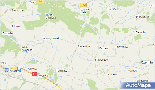 mapa Racendów, Racendów na mapie Targeo