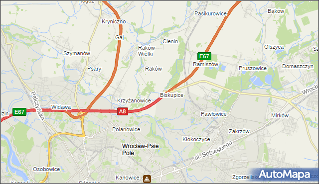 mapa Biskupice gmina Wisznia Mała, Biskupice gmina Wisznia Mała na mapie Targeo