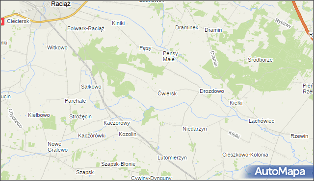 mapa Ćwiersk, Ćwiersk na mapie Targeo