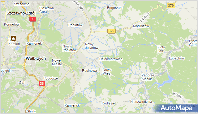 mapa Dziećmorowice, Dziećmorowice na mapie Targeo