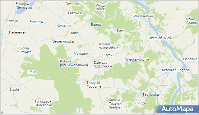 mapa Dzierzby Włościańskie, Dzierzby Włościańskie na mapie Targeo