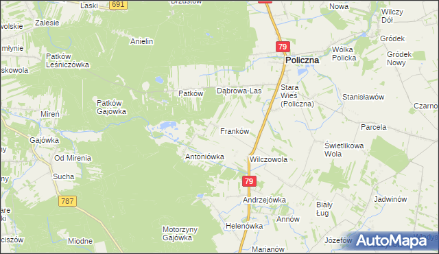 mapa Franków, Franków na mapie Targeo