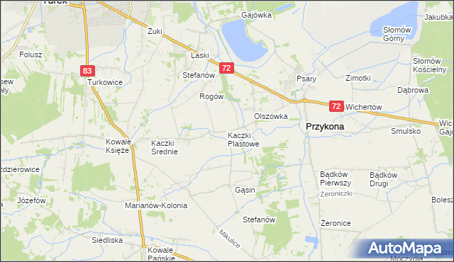 mapa Kaczki Plastowe, Kaczki Plastowe na mapie Targeo