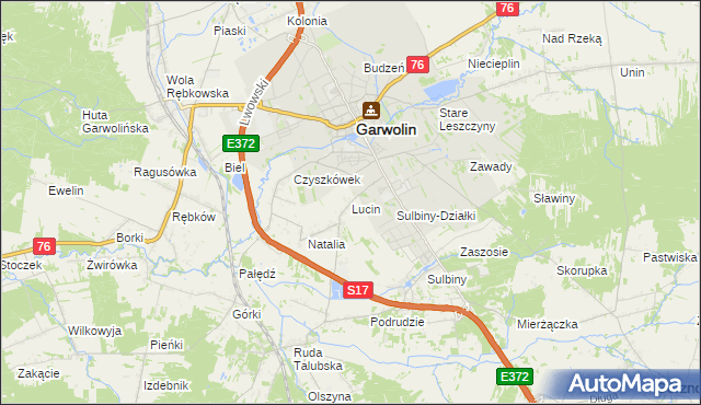 mapa Lucin gmina Garwolin, Lucin gmina Garwolin na mapie Targeo