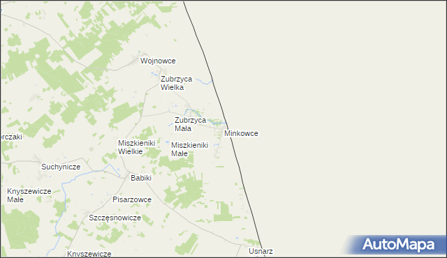 mapa Minkowce, Minkowce na mapie Targeo