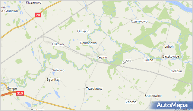 mapa Pęzino, Pęzino na mapie Targeo