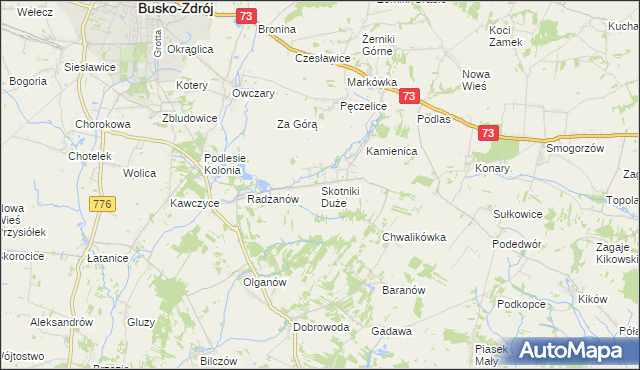 mapa Skotniki Duże, Skotniki Duże na mapie Targeo