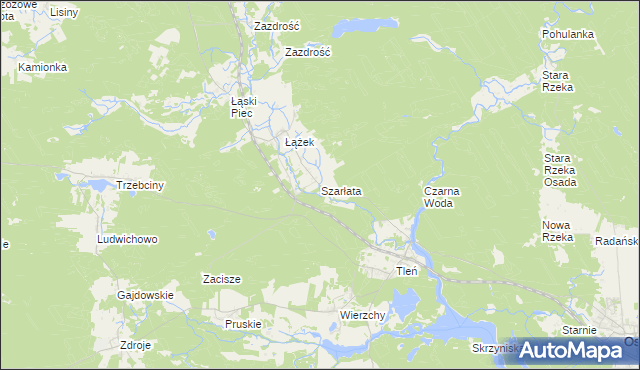 mapa Szarłata gmina Osie, Szarłata gmina Osie na mapie Targeo