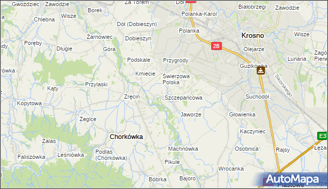 mapa Szczepańcowa, Szczepańcowa na mapie Targeo