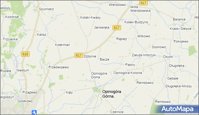 mapa Bacze, Bacze na mapie Targeo