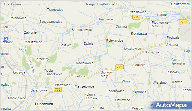 mapa Biórków Wielki, Biórków Wielki na mapie Targeo