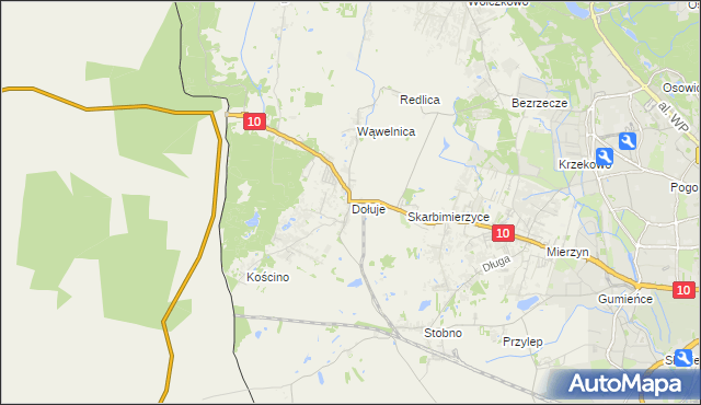 mapa Dołuje, Dołuje na mapie Targeo