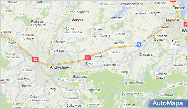 mapa Inwałd, Inwałd na mapie Targeo