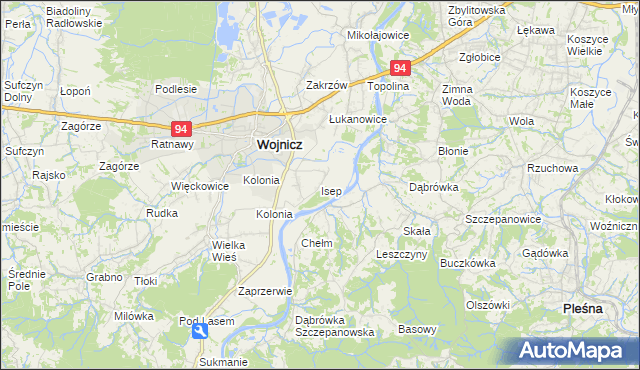 mapa Isep, Isep na mapie Targeo