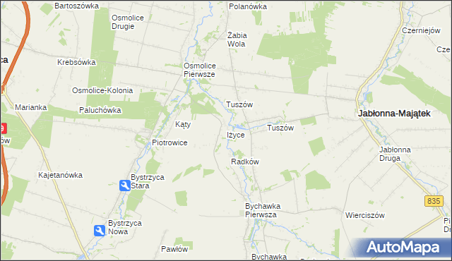 mapa Iżyce, Iżyce na mapie Targeo