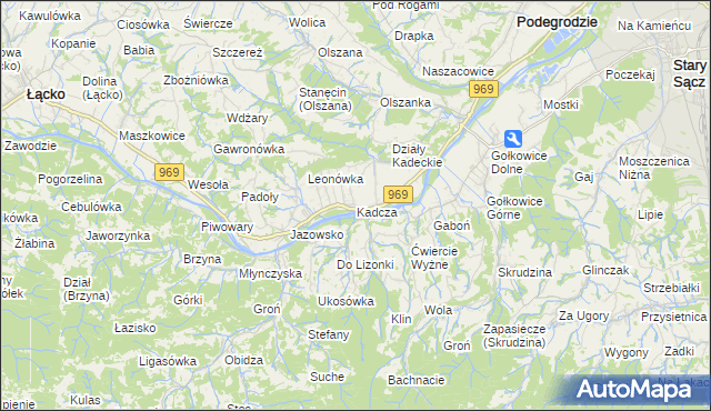 mapa Kadcza, Kadcza na mapie Targeo