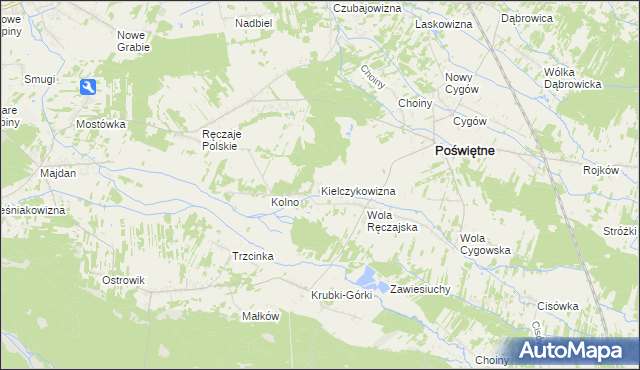 mapa Kielczykowizna, Kielczykowizna na mapie Targeo