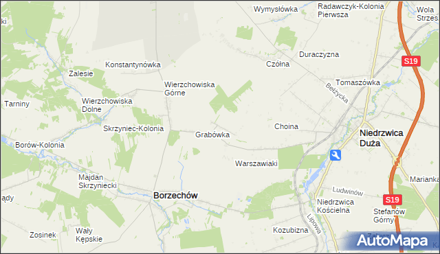mapa Majdan Borzechowski, Majdan Borzechowski na mapie Targeo