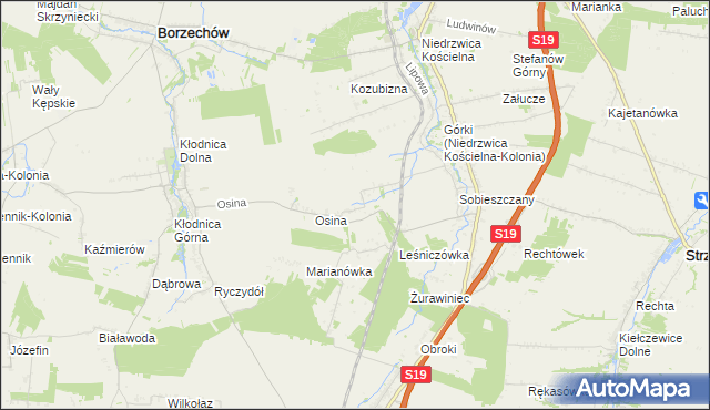 mapa Majdan Sobieszczański, Majdan Sobieszczański na mapie Targeo