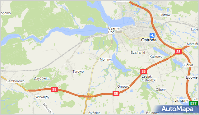 mapa Morliny, Morliny na mapie Targeo