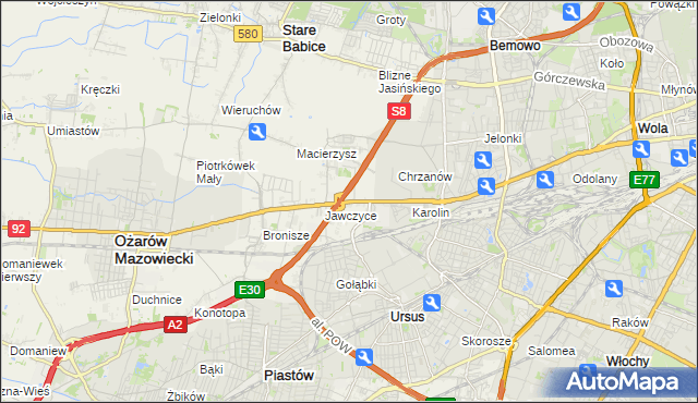 mapa Mory gmina Ożarów Mazowiecki, Mory gmina Ożarów Mazowiecki na mapie Targeo