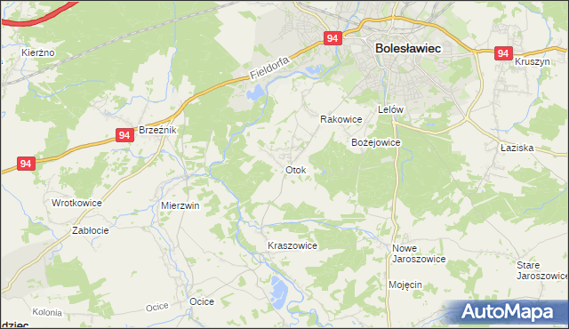 mapa Otok gmina Bolesławiec, Otok gmina Bolesławiec na mapie Targeo