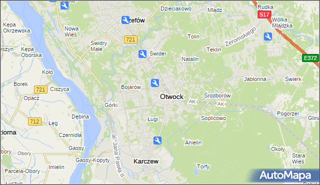 mapa Otwock, Otwock na mapie Targeo