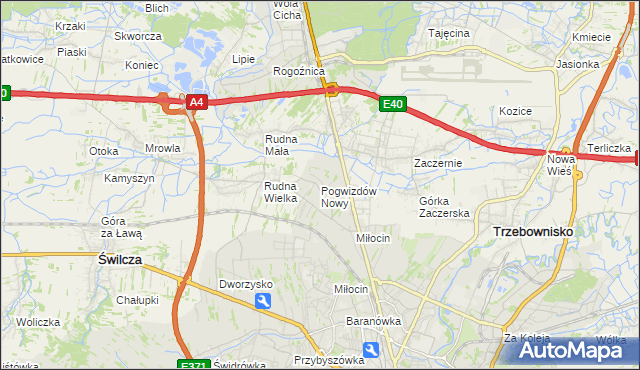 mapa Pogwizdów Nowy, Pogwizdów Nowy na mapie Targeo