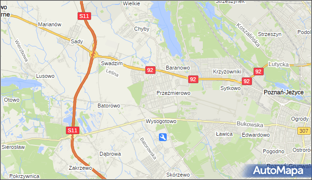 mapa Przeźmierowo, Przeźmierowo na mapie Targeo