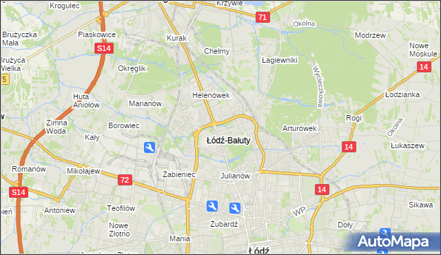 mapa Radogoszcz gmina Łódź, Radogoszcz gmina Łódź na mapie Targeo