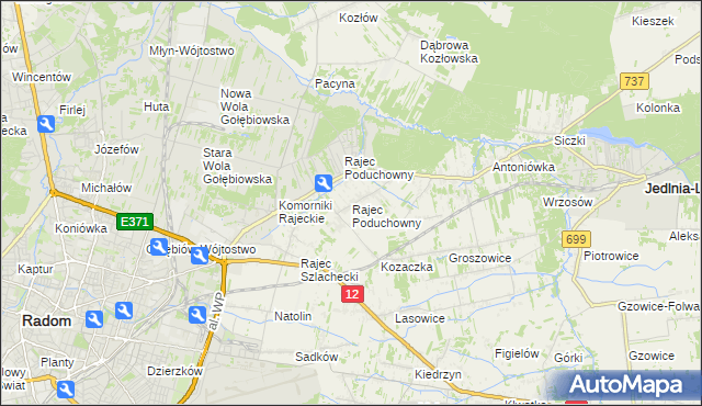 mapa Rajec Poduchowny, Rajec Poduchowny na mapie Targeo