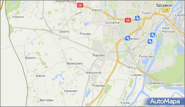 mapa Rajkowo, Rajkowo na mapie Targeo