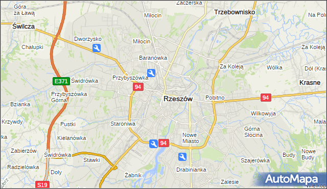 mapa Rzeszów, Rzeszów na mapie Targeo