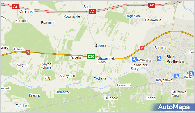 mapa Sławacinek Nowy, Sławacinek Nowy na mapie Targeo