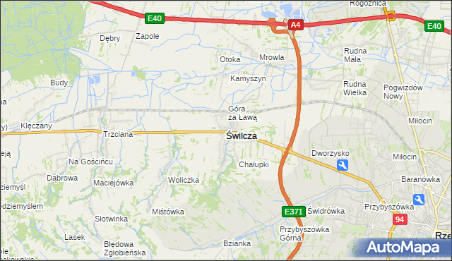 mapa Świlcza, Świlcza na mapie Targeo
