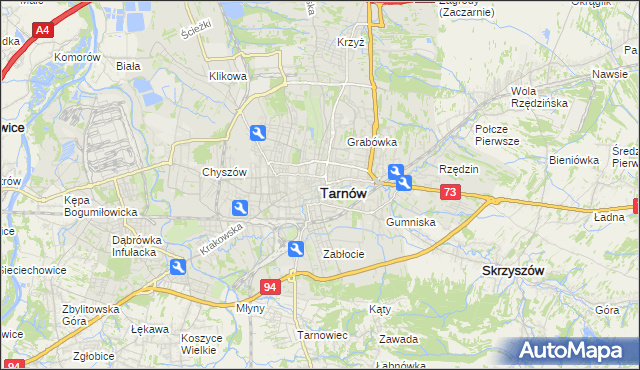 mapa Tarnów, Tarnów na mapie Targeo