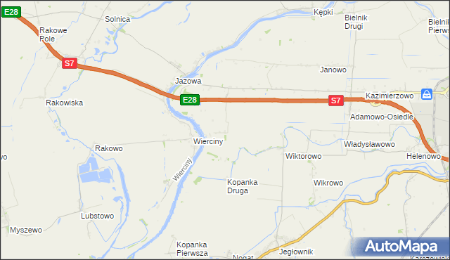 mapa Adamowo gmina Elbląg, Adamowo gmina Elbląg na mapie Targeo