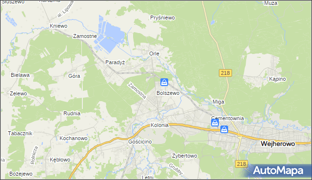 mapa Bolszewo, Bolszewo na mapie Targeo