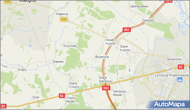 mapa Bożenica, Bożenica na mapie Targeo