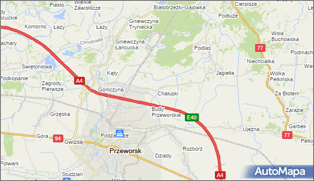 mapa Chałupki gmina Przeworsk, Chałupki gmina Przeworsk na mapie Targeo