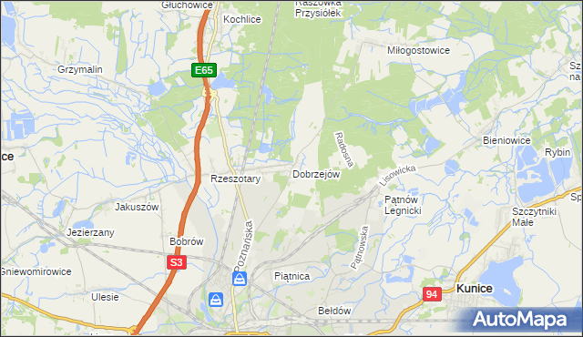 mapa Dobrzejów, Dobrzejów na mapie Targeo