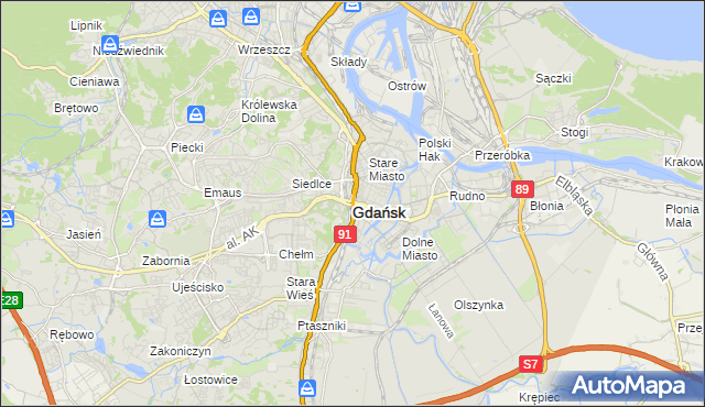 mapa Gdańska, Gdańsk na mapie Targeo
