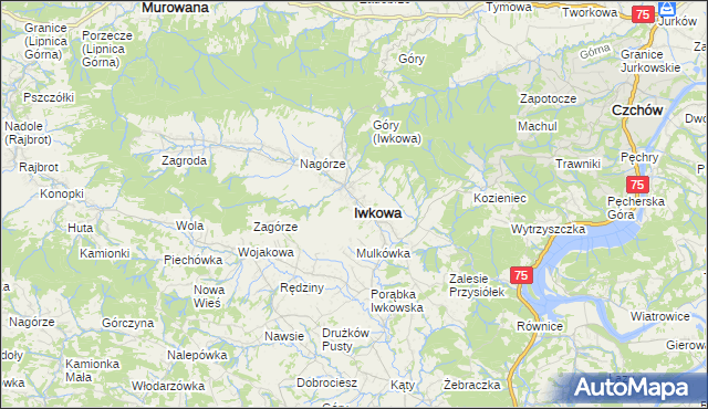 mapa Iwkowa, Iwkowa na mapie Targeo